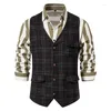 Gilet da uomo Abito vintage Gilet Tweed May Khaki Inglese Taglie forti Abiti eleganti da cerimonia per uomo Abiti da sposa 2023 Steampunk