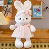 만화 귀여운 인형 토끼 자수 박제 장난감 잠자는 인형 어린이 선물