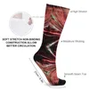 Socks Hosiery Spectacular red and green fireworks abstract black sky socks men's golf shoes Z230721