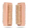 Nouvelle brosse à ongles en bois Poils de sanglier naturels à deux faces Brosse à ongles manucure en bois SPA Brosse à double surface Brosses nettoyantes pour les mains 8CM JL1661