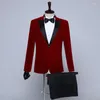 Costumes pour hommes 2023 mode hommes Boutique minceur hôte Performance costume ensemble/deux pièces Blazers col assorti mâle veste pantalon