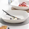 Piatti Stoviglie bianche Phnom Penh da 10 pollici Piatto grande Home Bone Deep Soup Set di capacità per piatti quadrati in ceramica