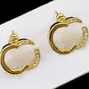 Diamante Stylish Earrings Designer Round Hollow 18K Gold Plated Earrings Women Simple Stylish Party Luxury Brand Jewerl