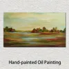 Summer Landscape Handmade Abstract Oil Painting on Canvas with Textured for Living Room Wall Art