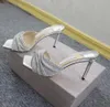 2023 New Square Headed Rhinestone Sandals With One Line Buckle Strap Shiny Crystal Thin High Heels, Sexy and Versatile Open Toe Sandals