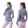 2023 Sıcak Satış Lulus Hizalama Kadın Yoga Kapşonlu Ceket Tanımla Egzersiz Spor Ceketi Fitness Ceket Hızlı Kurutma Spor Giyim Üst Katı Zipper Sweatshirt Sportsw