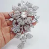 Hele - vintage stijl bloem blad bruidsmeisje broche pin strass kristal bruiloft voor woman261h