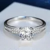 Кластерные кольца Реал 925 Стерлинговое серебро 1 алмазное кольцо для женщин свадьба Бизутерия естественные украшения драгоценных камней топаза