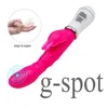 Vibrators G-Spot rabbit vibrator female double vibrating silicone Dildo female vaginal and labial massager waterproof sex toy 230720