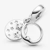 100% 925 Sterling Silver Sleeping Moon and Stars Dangle Charms Fit Original European Charm Bracelet Mode Femmes Mariage Engageme241m