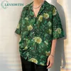 Men s Casual Shirts High Street Male Hawaiian Shirt Flower Full Print Summer Cardigan Short Sleeve Blouse Tops For Men 230720