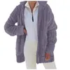 Giacche da donna 2023 Inverno Caldo Cappotto in pelliccia sintetica Cerniera Peluche Cardigan con cappuccio Giacca allentata Cappuccio Felpa Capispalla