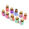 Whole- 10 pcs Mini Glass Polymer Clay Bottles Containers Vials With Corks arrival Can put in some powder or Beads & Jewellery 282J