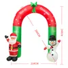 LED jullekorationer Uppblåsbar modell Xmas Scene Dekoration Ornament Santa Claus Snowman Home Garden Entrance Welcome Arch X262I