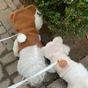 Vestuário para cães Roupas para cães de estimação de inverno Fofo Urso Veat Casacos Alça de puxar no peito para filhotes Roupas pequenas e médias Yorkshire Ropa Perro