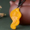 Topaz Guanyin Buddha Jade Pendant Pendant for Men and Women216O