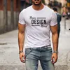 Men's T-Shirts Build Brand Men's T-shirts Round Neck Diy Basic Thickened Neckline Shirts Custom Your Design 25 Colors Plus Size S-5XL 230720