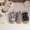 Sandales enfants été printemps toile bébé mignon léopard zèbre imprimer casual chaussures garçons respirant crochet fermeture 230720
