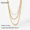 Hänge halsband modedesign 18k guldpläterad rostfritt stål liten pärlkedja tre-skikthalsband för kvinnor som säljer smycken