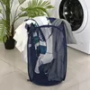 Sacos para roupa suja 1 peça dobrável cesto de armazenamento de roupas reutilizável organizador saco portátil com alças