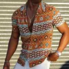 Mäns casual skjortor sommarmens vintage randig skjorta mode casual lyxskjorta kort ärm hawaii skjortor för män blusa camisa maskulina 230720