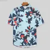 Men's Casual Shirts Fun Flower Print Casual Shirts Retro Floral Vacation Shirt Hawaii Trendy Blouses Men Graphic Plus Size L230721