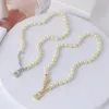 Trendy Jewelry Saturn Pearl with Enamel Tridimensional Lock Necklace for Women2383