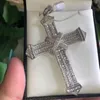 Vecalon Charm Long Cross Wiselant 925 Srebrny torbel CZ Stone Cross Naszyjnik dla kobiet mężczyzn oświadczenie biżuterii imprezy306w