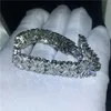 Bracciale Lovers Flower Diamond White Gold Filled Party Braccialetti di fidanzamento per le donne Accessori da sposa232Z