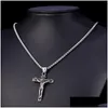 Chaînes Religieux Jésus Croix Collier Pour Hommes Or En Acier Inoxydable Crucifix Pendentif Avec Chaîne Colliers Mâle Bijoux Gift8657937 Dr Dhgva