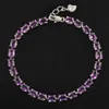 Klassiskt 100% Natural Amethyst Armband tillverkat av 925 Solid Sterling Silver Vintage Crystal Armband för Woman Evening Party Jewelry2432