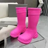 2023 Balenciga Achigo Internet Co Celebrity Boots مع باطن سميكة غير قابلة للانزلاق رغوة مطاطية في الهواء الطلق فارس في الهواء الطلق
