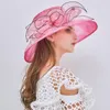 Wide Brim Hats Sun Hat Women Mesh Yarn Flower Summer For Big Wavy Beach Female Sunhat 2023 Fashion Lady Net