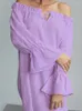 Vêtements de nuit pour femmes NHKDSASA automne coton mince chemises de nuit pour femmes à manches longues robe de nuit lâche violet tenue vêtements de nuit pour femmes