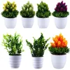 Decoratieve Bloemen Kunstplanten Bonsai Simulatie Kleine Boom Ornamenten Groene Bloem Ingemaakte Plastic Gras Bloempot Huis Tuin