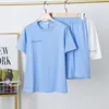 レディースツーピースパンツTシャツ半袖クルーネックティーサマートップスルーズフィットアスレチックロングスウェットショーツ2ピースワークアウト服230720