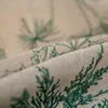 Cortinas de janela de sacada para cozinha sala de estar quarto decoração de casa estilo americano linho de algodão verde pinha impressão