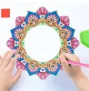 1 peça artesanato diy diamante pintura espelho mandala padrão strass bordado mosaico maquiagem espelho pendurado na parede ornamento decoração presentes para meninas
