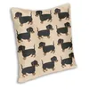 Kudde dekorativ kudde söt tax valp mönster kudde täcker 3d tryck wiener korv hund kvadrat kast fodral för bilkudde219f