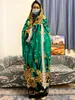 Etniska kläder muslimska abayor för kvinnor Dubai Loose Maxi Embroider Robe Femme Musulmane African O-Neck Floral Dress with Big Scarf 230720