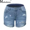 Damen-Shorts, Sommer-Denim, lässige Mode, lockere Loch-Jeans mit Taschen, Street Booty 230720