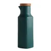 ハーブスパイスツールノルディックスタイル4色マットセラミック食器油ポット木製のふたを醤油ボトル酢ボトルキッチンツール230720