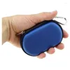 Storage Bags Portable Mini Bag 4 Colors For Earphone U Disk Data Cable Memory Cards Waterproof PU Small Oval Travel Pouch Case