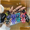 Keychains Lanyards Resin Cartoon Bear Key Chain Animal Perfect Keyring Pvc Acrylic Anti-Lost Car Pendant Holder Daily Jewelry Acce Dh0Jp