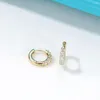 Orecchini a cerchio Moissanite Diamond Earring 925 Silver Round Ear Buckle Temperamento semplice Fine Jewelry con scatola