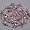 Mode Naturstein gute Qualität Quarz Rose Anhänger Halsketten für die Herstellung von Schmuck Charme Punkt Teile 24-50 Stück Los Ganzes 211226b