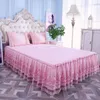 Saia de Cama Saia de Renda Cama Princesa Bege Renda Saia de Cama 1 Par Fronha Capa de Cama de Três Peças Colchas Twin 230720