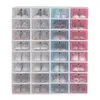 12st Shoe Box Set Multicolor Foldbar förvaring Plastic Clear Home Organizer Shoe Rack Stack Display Lagringsarrangör Single Box 2284U