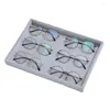 Sieradenzakjes Linnen zonnebril Display Box 12 paar opslag 10 rasterglazen lade voor organisatorwinkel