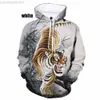 Erkek Hoodies Sweatshirts 2023 Yeni 3D Baskı Dreamy Tiger Hoodies Sıradan Sweatshirt Moda Erkek/Kadın Çiftleri L230721